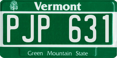 VT license plate PJP631