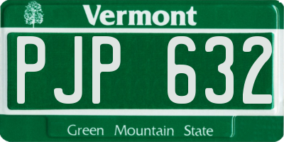 VT license plate PJP632