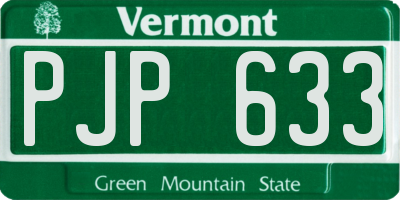 VT license plate PJP633