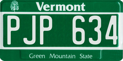 VT license plate PJP634