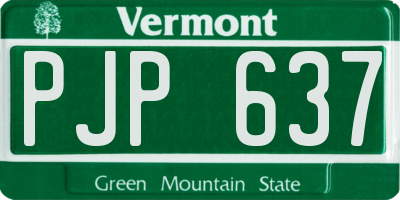 VT license plate PJP637