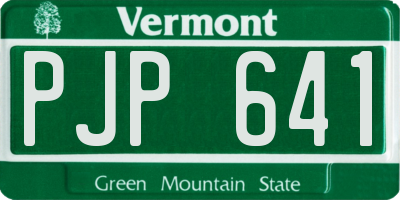 VT license plate PJP641