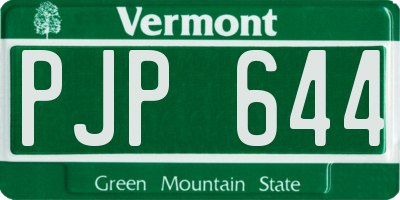 VT license plate PJP644