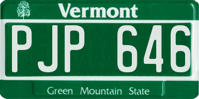 VT license plate PJP646