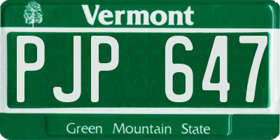 VT license plate PJP647