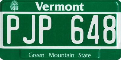 VT license plate PJP648