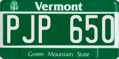 VT license plate PJP650