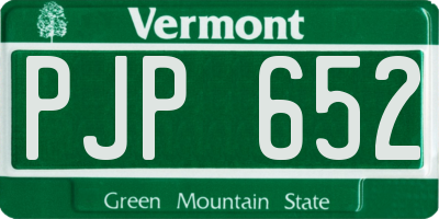VT license plate PJP652