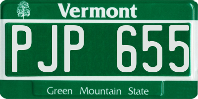 VT license plate PJP655