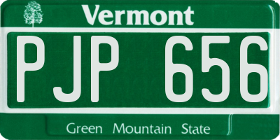 VT license plate PJP656