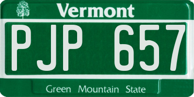 VT license plate PJP657