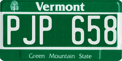 VT license plate PJP658
