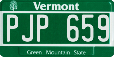 VT license plate PJP659