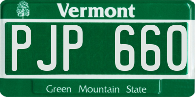VT license plate PJP660