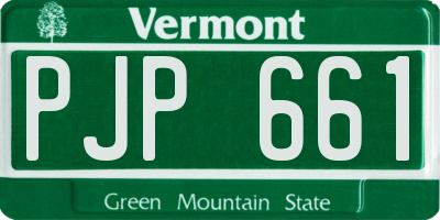 VT license plate PJP661