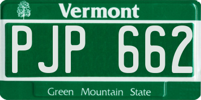 VT license plate PJP662