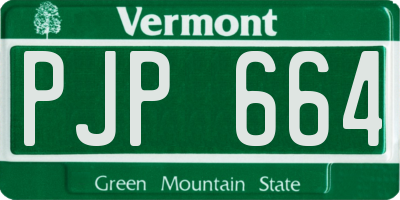 VT license plate PJP664