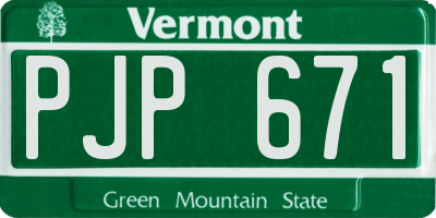 VT license plate PJP671