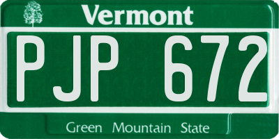 VT license plate PJP672