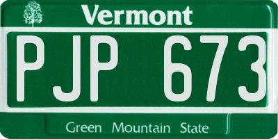 VT license plate PJP673