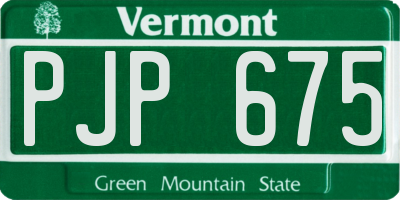 VT license plate PJP675