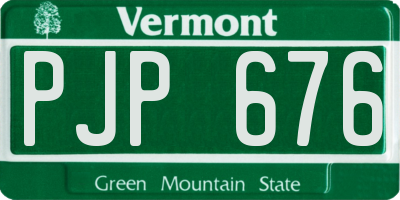 VT license plate PJP676