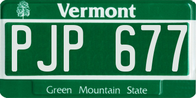 VT license plate PJP677
