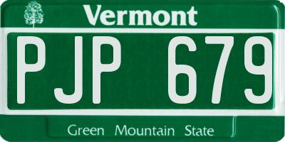 VT license plate PJP679