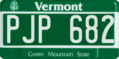 VT license plate PJP682