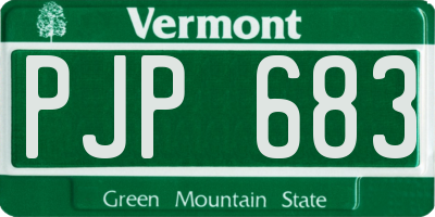 VT license plate PJP683