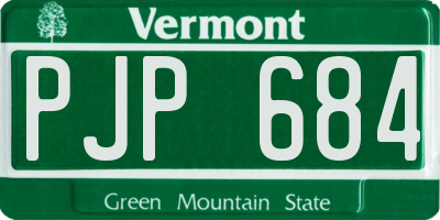 VT license plate PJP684