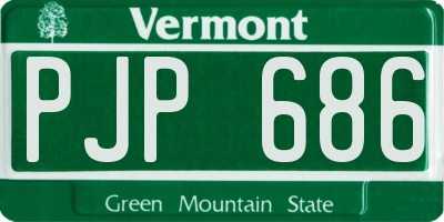 VT license plate PJP686