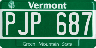 VT license plate PJP687