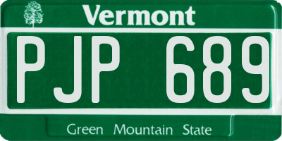 VT license plate PJP689