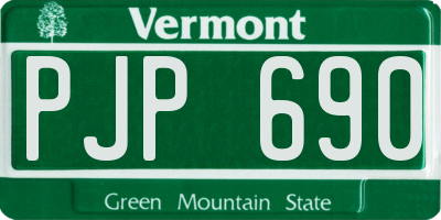 VT license plate PJP690