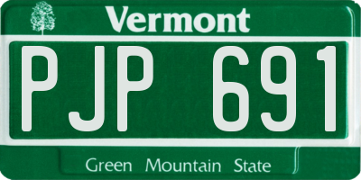 VT license plate PJP691
