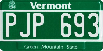 VT license plate PJP693