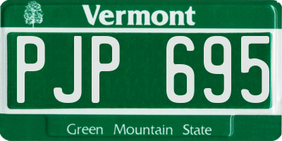 VT license plate PJP695
