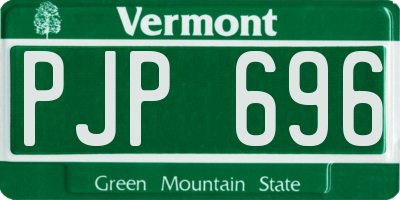 VT license plate PJP696