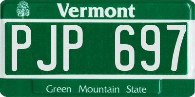 VT license plate PJP697