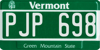 VT license plate PJP698