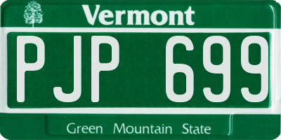 VT license plate PJP699