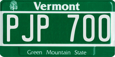 VT license plate PJP700
