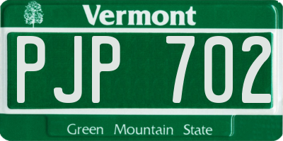 VT license plate PJP702