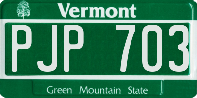 VT license plate PJP703