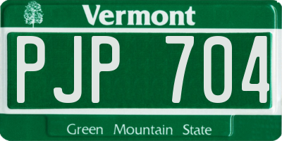VT license plate PJP704