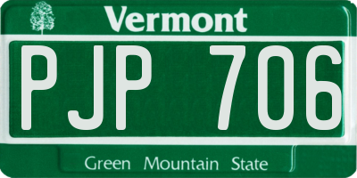 VT license plate PJP706
