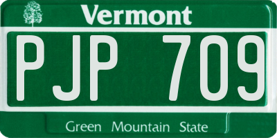 VT license plate PJP709