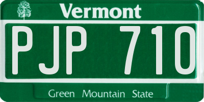 VT license plate PJP710
