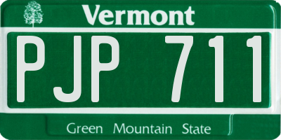 VT license plate PJP711